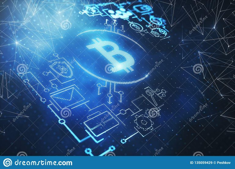 Cryptocurrency and Finance Background Stock Illustration -